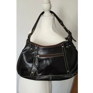 Black Y2K Baguette Shoulder Bag Buckle Faux Leather Unbranded